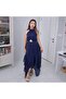 Halter Neckline, Asymmetrical Cut Bottom, Layered Detail Chiffon Evening Dress