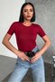 Comfortable and Stylish Short Sleeve Crew Neck Lycra Viscose Combed Cotton Body Burgundy ()