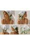 Betty Bands Women's White Mint Green Floral Embroidered Scallop Detailed Triangle Bandana Tie-On Scarf Shawl Hair Accessory - 4