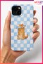 White Fisherman's Paw Patterned Velvet Interior Silicone Case for iPhone 13/!4