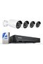 8Ch 5Mp Security Camera System with 4 Wired Poe Cameras for Home Security Smart Human/Animal/Vehicle Detection