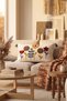 Flower Garden Colorful Botanical Punch Embroidered Tasseled Cotton Throw Pillow Cover 35X55 cm - 4