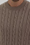 Pales Men's Mink Hair Braided 100% Cotton Crew Neck Sweater - 2