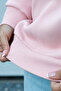 Women's Pink V-Neck Oversize Sweatshirt (80% Cotton) - 4