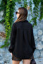 Women's Black Classic Satin Shirt (100% Satin Fabric) - 4