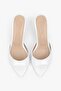 Women's Seina White Patent Leather Mini Heeled Slippers - 3