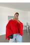 Six-Staple Batwing Blouse - Red