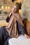 Diamond Pattern Aura Cotton Jacquard Shawl Milk Coffee - 2