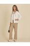 Senior Girls Beige Knit Wide Leg Pants - 5