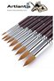 Paint Brush Number 5, 1 Pack of 5 Sable Round Tip Brush Set, Gouache Watercolor Acrylic Oil Paint Brush - 3
