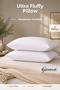 Fluffy 2-Piece Silicone Fiber Filled Pillow Set |   800 Grams |   Ultra Soft |   Full and Contented |   50X70 cm - 2 Pillows