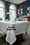 Thick Textured Water Repellent Tablecloth Stylish Jacquard Living Room Dining Table Cover - 2