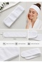 Set of 2 Velcro White Towel Headbands Unisex – Adjustable Soft Bandanas for Makeup, Skincare, Spa & Yoga (9X65 cm) - 4
