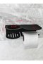 Room Scented Toilet Paper Holder with Shelf Black Metal |   Toilet Paper Holder and Organizer - 5