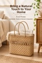 Handmade Wicker Trend Women's Bag Basket Multi-Purpose Organizer 30 X 34 X 11 cm Beach - 5
