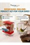 Fan Bird Equipment "Red Red Feeds, White White Cools: the National Pride of the Cage!" Smart Feeder and Bird Bath