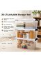 30 Lt Transparent Lockable Storage Box 3 Pieces Pp Plastic Organizer Suitable for Food Contact 53X35X22 cm - 8