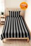Black Striped Youth Room Single Pique Set-Grey Smoked Stripes 160X220 cm Quilted Bedspread