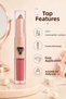 2-in-1 Cream Lipstick and Lip Gloss, 03 Powder Pink Nude Double-Sided Lip Gloss, Natural Nude Pink Glossy Finish Lipstick - 4