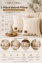 100% Cotton Knitted Pique 2-Piece Throw Pillow Cover Premium Woven 3-Button Design Cream - 4
