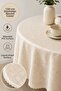 150 cm Round Ready-Made Lace Look Wipeable Pvc Oilcloth Tablecloth - 2