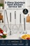5-Piece Stainless Steel Kitchen Utensil Set Oil Frying Tongs Colander Wire Whisk Automatic Whisk Side Peeler Dowry Set