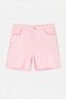 Pink High Waist Trok Detailed Comfort/Medium Stretch Plus Size Denim Shorts&Bermuda Tbbss26Ap00043 - 12
