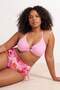Pink Heart Accessory Detailed Strappy Plus Size Bikini Top Tbbss25Ct00008