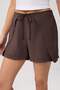 Brown Soft Buttoned Mini Shorts with Tie Detail & Bermuda Shorts Twoss26Sr00234 - 3