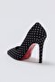 Siyah Puantiye Baskılı Kadın 11 cm Stiletto İnce Topuklu Ayakkabı TAKSS26TO00097 - 8