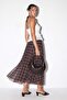 Brown Plaid Printed Self-Fusing Tulle Skirt Tdrss26Et00062 - 3
