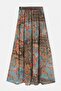 Green Lined Long Chiffon Skirt with Elastic Waist Tdrss26Et00071