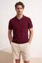 Bordo Regular/Normal Kesim Özel İplik Premium Basic Triko Polo Yaka T-shirt TMNSS26PO00044 - 3