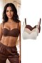 Brown-Multicolor 3-Piece Cotton Ribbed Covered Strapless Bra Thmss26Su00014