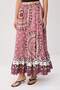 Ethnic Patterned Viscose Skirt with Elastic Waist Twoss26Et00245 - 2