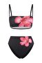 Floral Pattern Strapless Covered High Waist High Leg Bikini Set Tbess26Bt00155 - 3