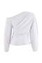 Trendyolmilla Wardrobe Essentials – Beyaz Düşük Omuz Poplin Dokuma Bluz | TWOAW27BZ00057 - 7