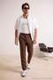 Black-Light Brown Double Pack 100% Cotton Linen Straight Fit Men's Trousers Tmnss26Pl00041 - 2