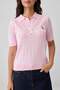 Pembe At Nakışlı Ajurlu/Delikli Polo Yaka Bluz TWOSS26BZ01101 - 3