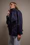 Lacivert Bel Bağlamalı Dik Yaka Oversize Midi Trençkot TWOAW27TR00026