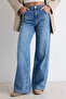 Premium Mavi DÖKÜMLÜ Normal Bel Wide Leg Geniş Paça Jeans TWOAW27JE00095 - 3