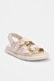 Beige Suede Double Strap Women's Sandals Takss26Sd00026 - 3
