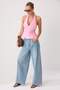 Pembe Boyundan Bağlamalı Gabardin Dokuma Bluz TWOSS26BZ00977 - 2