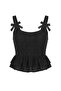 Black Ribbon Straps Lace Brode Lycra Supported Bustier Tdrss26Bs00003 - 6
