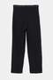 Black Belted Lycra Pleated Flat Trousers Tdrss26Pl00068 - 7