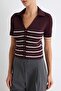 بلوزة أساسية مخططة باللون الرمادي*001-Grey Double Pack Striped Basic Blouse TWOSS26BZ00284 - 6