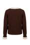Kahverengi Crop Dantel Garnili Kurdele/Fiyonk Detaylı Triko Hırka TWOAW25HI00251 - 4