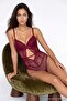 Bordo İnce Askılı Dantel Kaplı Örme Body THMAW27BD00005