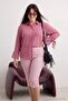Pembe Oversize Modal Balon Transparan Büyük Beden Gömlek TBBAW27AX00012 - 2