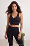 Black Diver/Scuba Fabric Supported/Shape-Making Knitted Sports Bra Thmaw27Ss00001